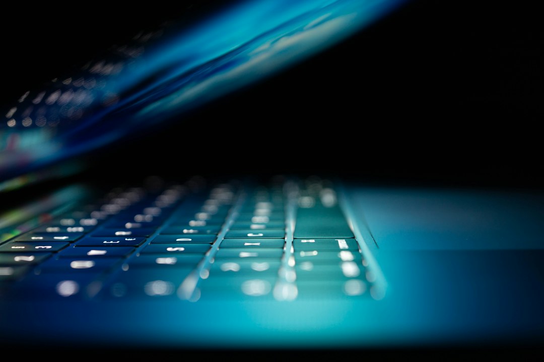 Laptop displaying security monitoring information in a business environment