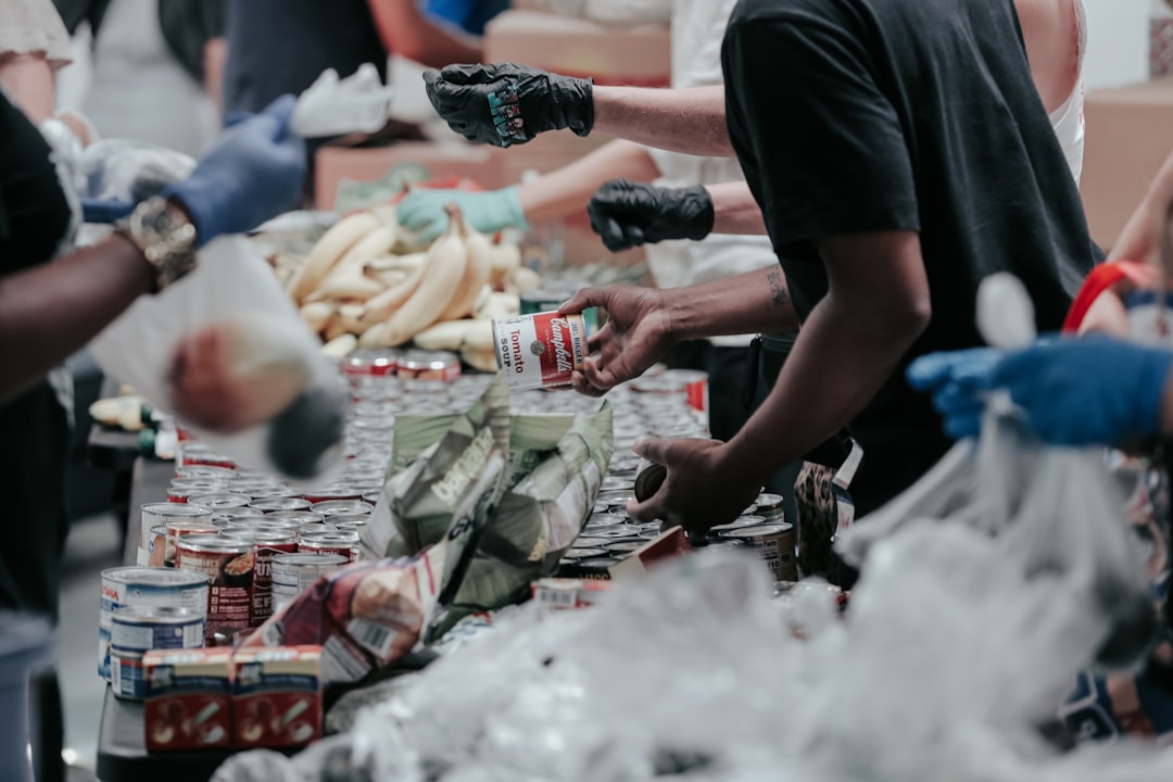 Volunteers working together at a community nonprofit event
